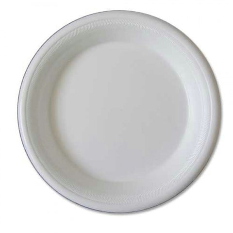 White Laminated Foam Plate (Microwavable) - 9 inch - 500 Qty
