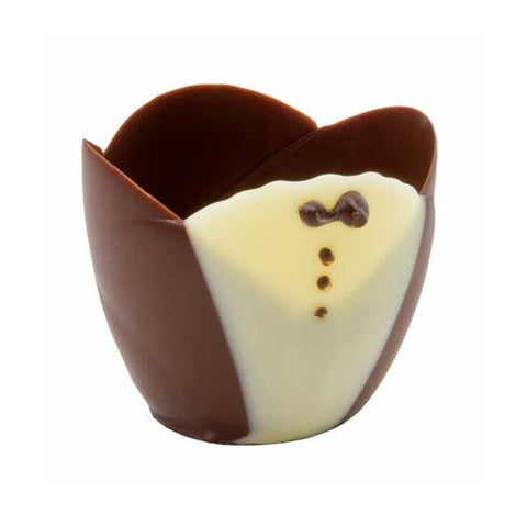 Mini Tuxedo Tulip Dark Chocolate Cups