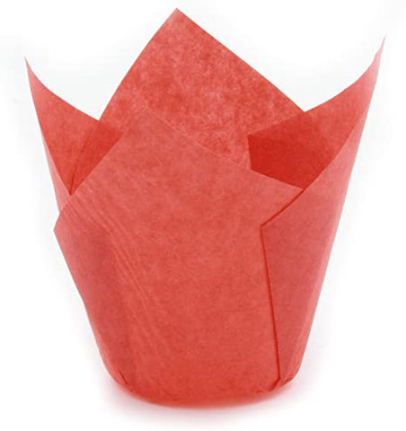 Red Tulip Baking Cup - 2" x 2-1/8" to 3-1/2" - 2000 Qty