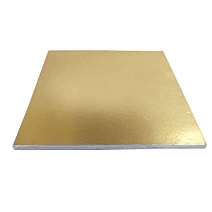 Square Cake Drums - 1/2 Inch Thick - Gold - 22 x 22 inch - 12 Qty
