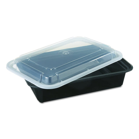 Versatainers Rect Black Base with Clear Lid - 6 X 8.5 X 2 inch - 150 Qty