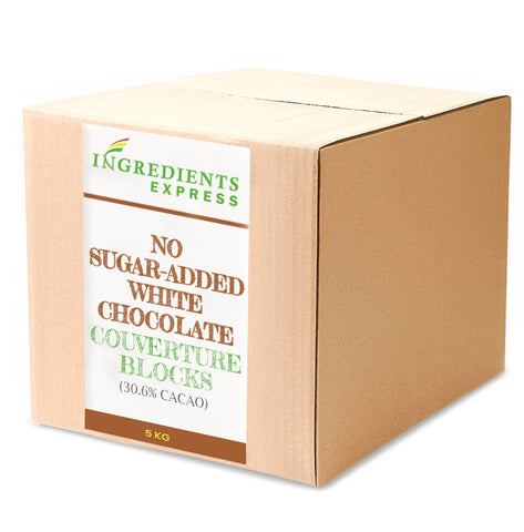 No Sugar-Added White Chocolate Couverture Blocks - 30.6% Cacao